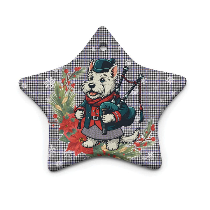 Scottish Sir Walter Scott Clan Tartan Ceramic Ornament Cute Scottish Terrier Dog Star Style Tartan Plaid