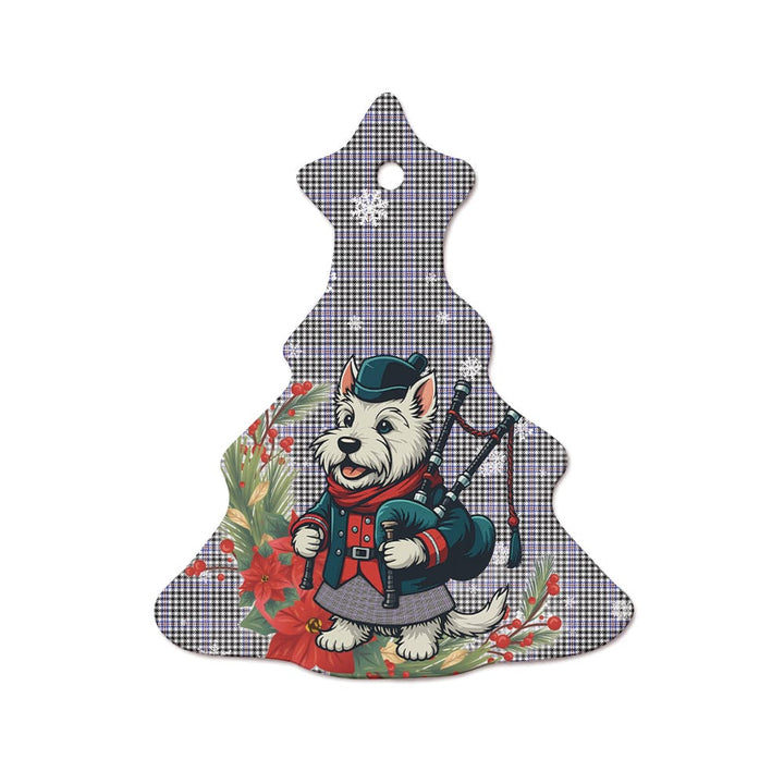 Scottish Sir Walter Scott Clan Tartan Ceramic Ornament Cute Scottish Terrier Dog Tree Style Tartan Plaid