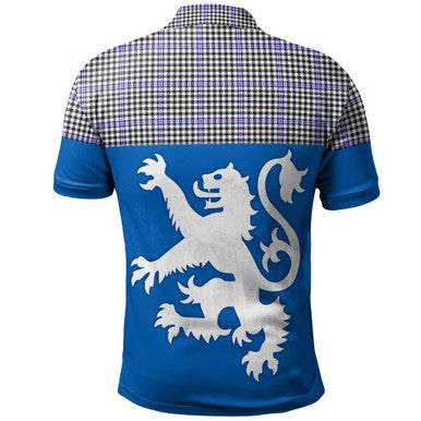 Scottish Sir Walter Scott Clan Tartan Polo Shirt - Lion Rampant of Scotland With Flag Back Side Tartan Plaid