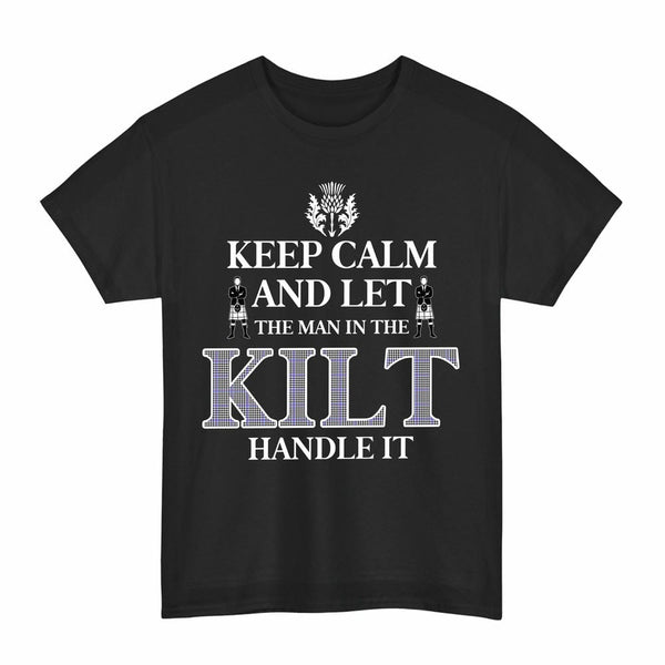 Scottish Sir Walter Scott Clan Tartan T-Shirt - Keep Calm Tartan Plaid Black Color