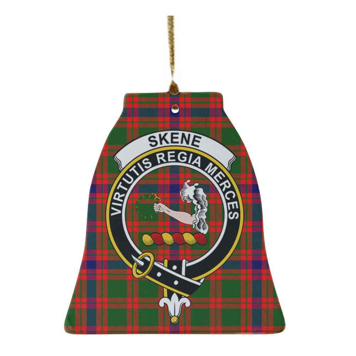 Scottish Skene Clan Crest Tartan Ceramic Ornament Bell Shape Tartan Plaid