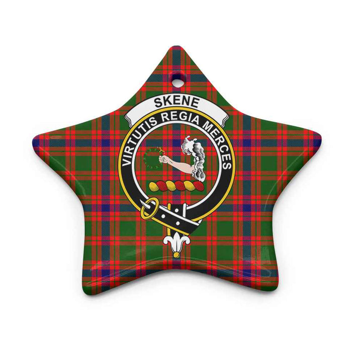 Scottish Skene Clan Crest Tartan Ceramic Ornament Star Shape Tartan Plaid