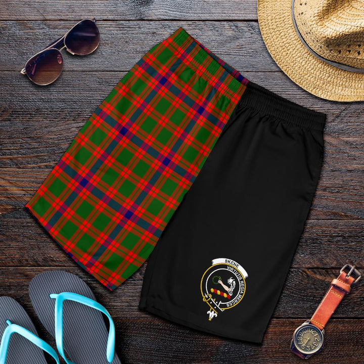 Scottish Skene Clan Crest Tartan Half of Me Men's Shorts