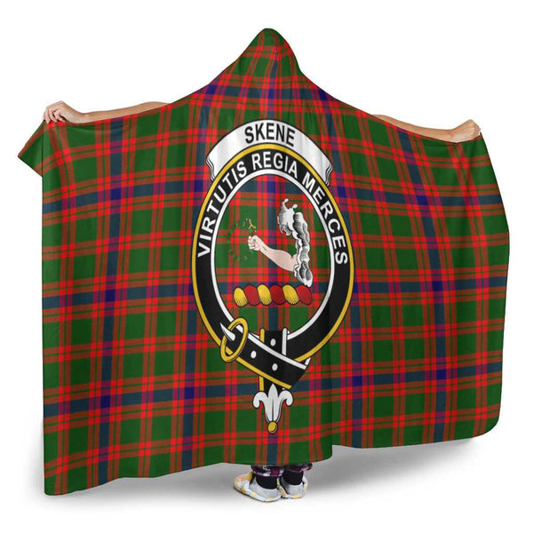 Scottish Skene Clan Crest Tartan Hooded Blanket Tartan Plaid 2