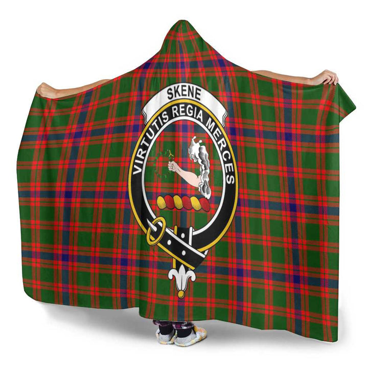 Scottish Skene Clan Crest Tartan Hooded Blanket Tartan Plaid 3