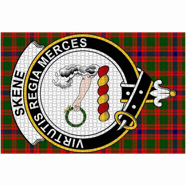 Scottish Skene Clan Crest Tartan Jigsaw Puzzle 2