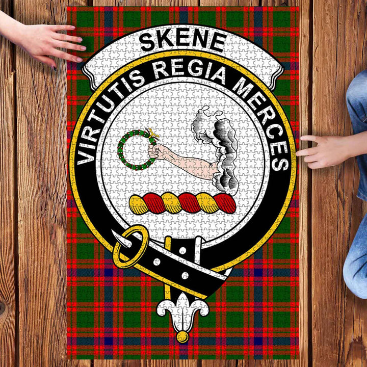 Scottish Skene Clan Crest Tartan Jigsaw Puzzle 3