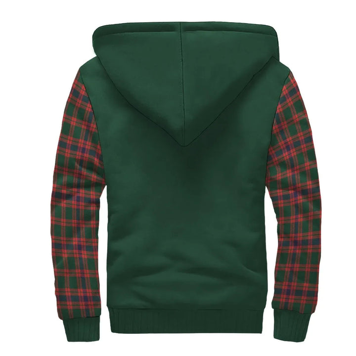 Scottish Skene Clan Crest Tartan Plaid Sleeve Sherpa Hoodie