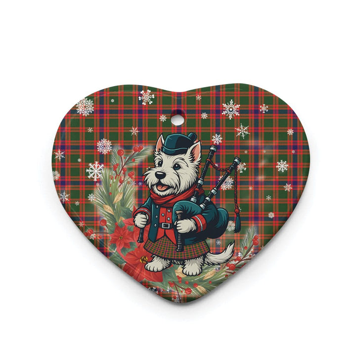 Scottish Skene Modern Clan Tartan Ceramic Ornament Cute Scottish Terrier Dog Heart Style Tartan Plaid