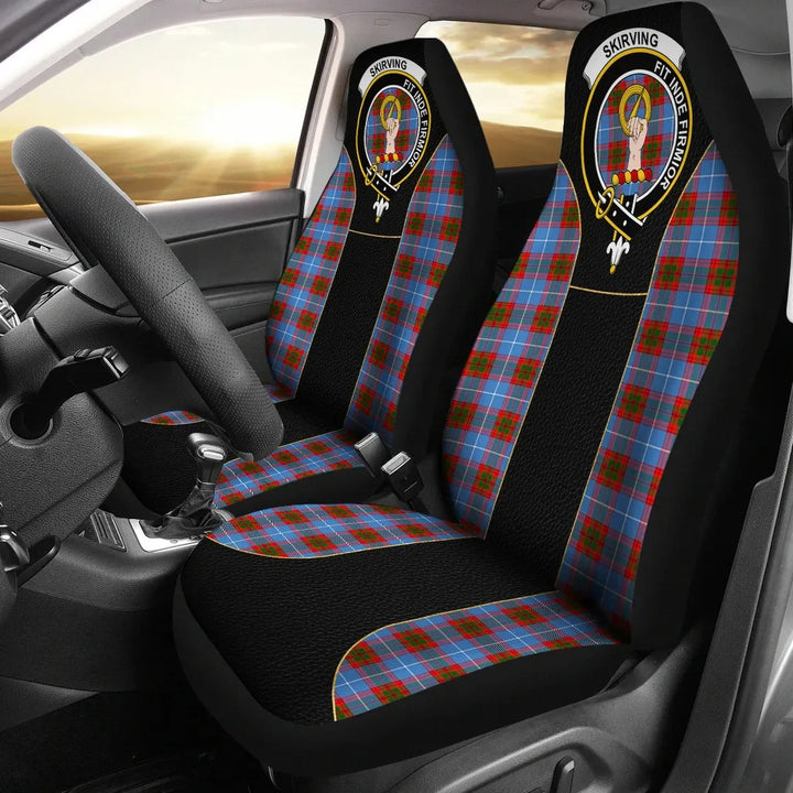 Scottish Skirving Clan Crest Tartan Car Seat Covers - Special Style 1