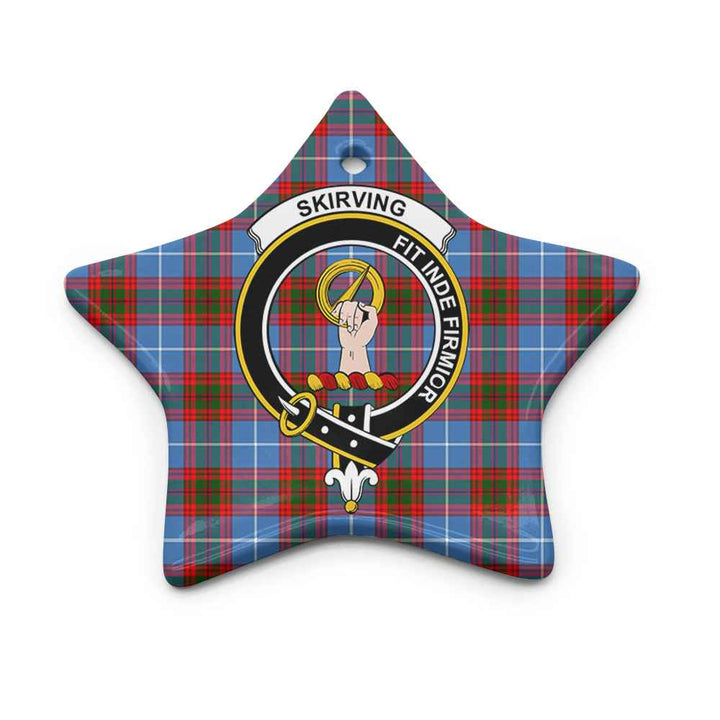Scottish Skirving Clan Crest Tartan Ceramic Ornament Star Shape Tartan Plaid
