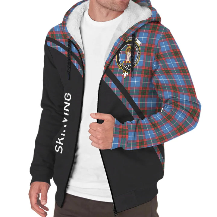 Scottish Skirving Clan Crest Tartan Curve Sherpa Hoodie