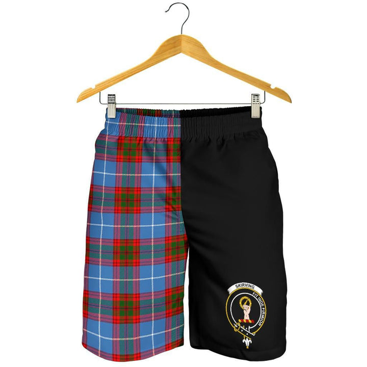 Scottish Skirving Clan Crest Tartan Half of Me Men's Shorts