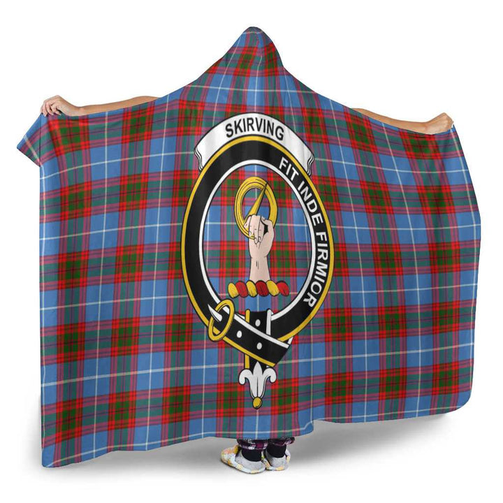 Scottish Skirving Clan Crest Tartan Hooded Blanket Tartan Plaid 2