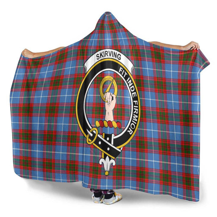 Scottish Skirving Clan Crest Tartan Hooded Blanket Tartan Plaid 3