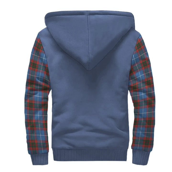 Scottish Skirving Clan Crest Tartan Plaid Sleeve Sherpa Hoodie
