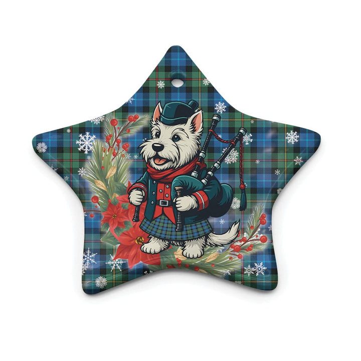 Scottish Smith Ancient Clan Tartan Ceramic Ornament Cute Scottish Terrier Dog Star Style Tartan Plaid