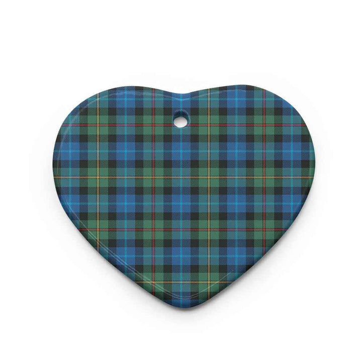 Scottish Smith Ancient Clan Tartan Ceramic Ornament Heart Shape Tartan Plaid