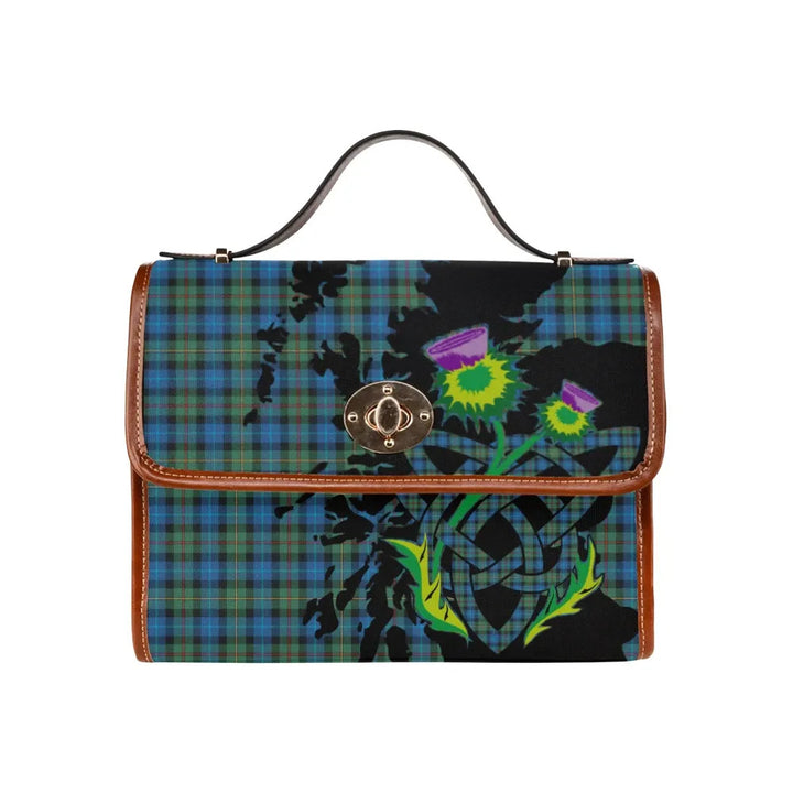 Scottish Smith Ancient Clan Tartan Waterproof Canvas Bag With Thistle Tartan Plaid 1