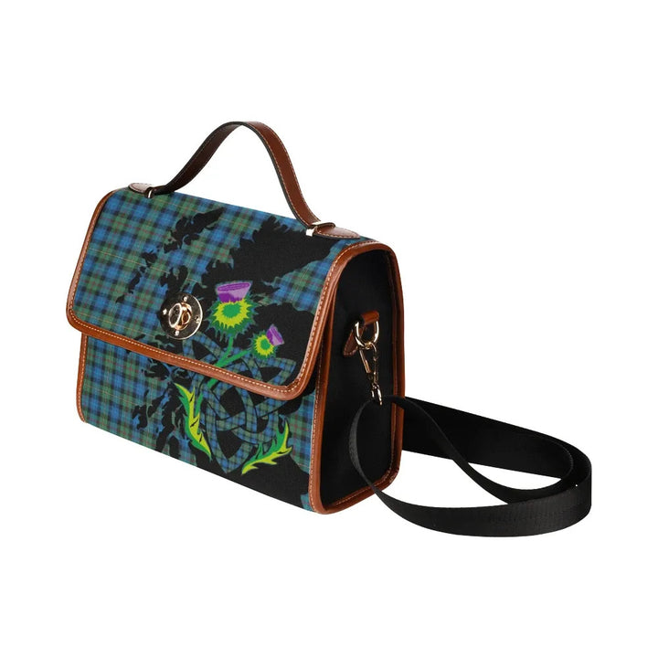 Scottish Smith Ancient Clan Tartan Waterproof Canvas Bag With Thistle Tartan Plaid 4