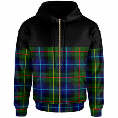 Scottish Smith Modern Clan Tartan Hoodie - Horizontal Style Zip Tartan Plaid