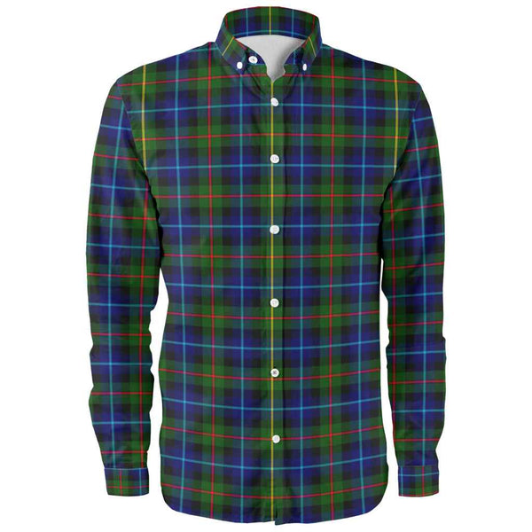 Scottish Smith Modern Clan Tartan Long Sleeve Shirt Front Side Tartan Plaid