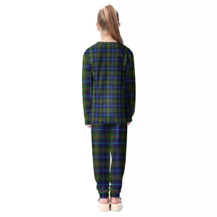 Scottish Smith Modern Clan Tartan Pajama Set Kid Back Side Tartan Plaid