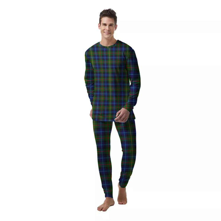 Scottish Smith Modern Clan Tartan Pajama Set  Men Front Side Tartan Plaid