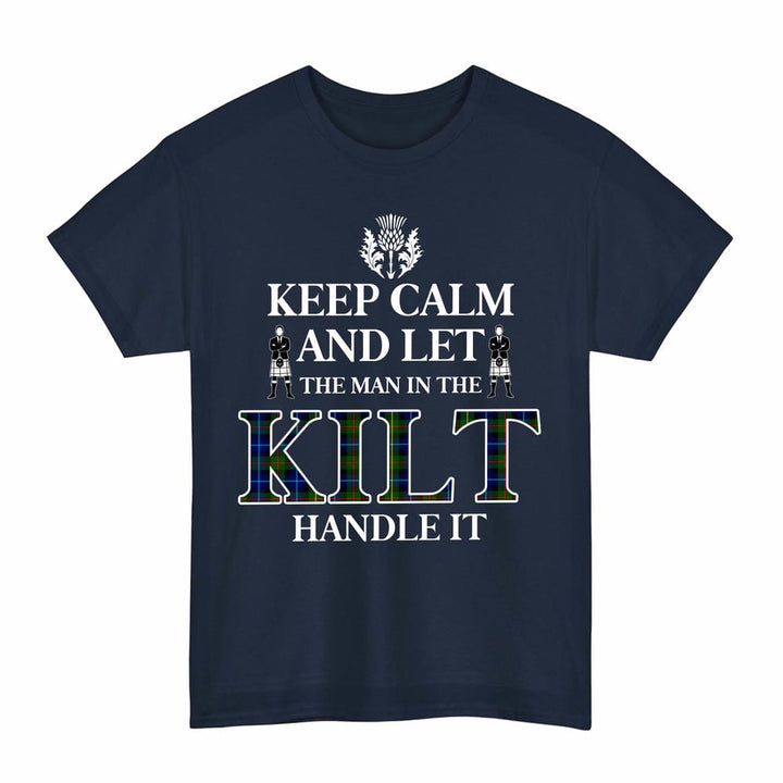 Scottish Smith Modern Clan Tartan T-Shirt - Keep Calm Tartan Plaid Navy Color