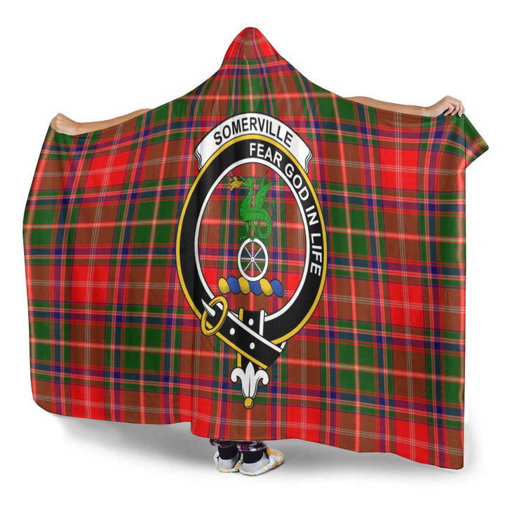 Scottish Somerville Clan Crest Tartan Hooded Blanket Tartan Plaid 3