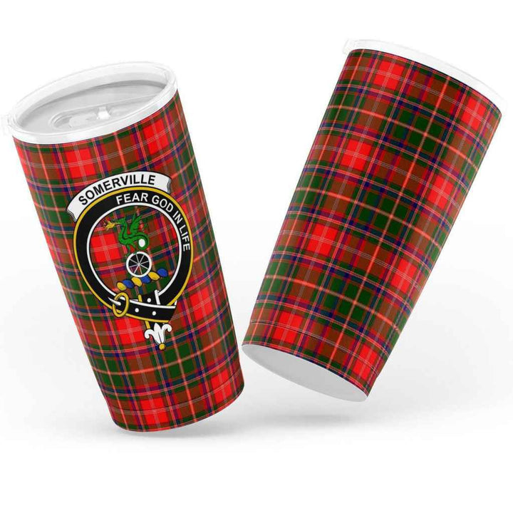 Scottish Somerville Clan Crest Tartan Insulated Tumbler Tartan Plaid 3