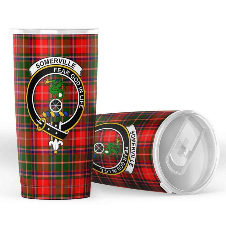 Scottish Somerville Clan Crest Tartan Insulated Tumbler Tartan Plaid 4
