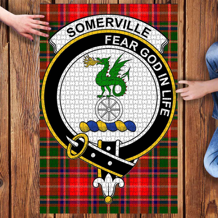 Scottish Somerville Clan Crest Tartan Jigsaw Puzzle 3