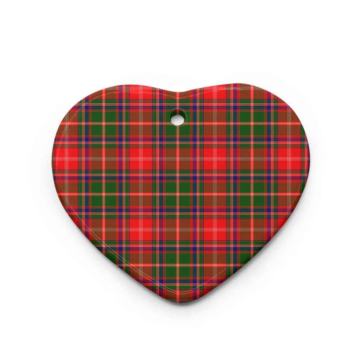 Scottish Somerville Modern Clan Tartan Ceramic Ornament Heart Shape Tartan Plaid