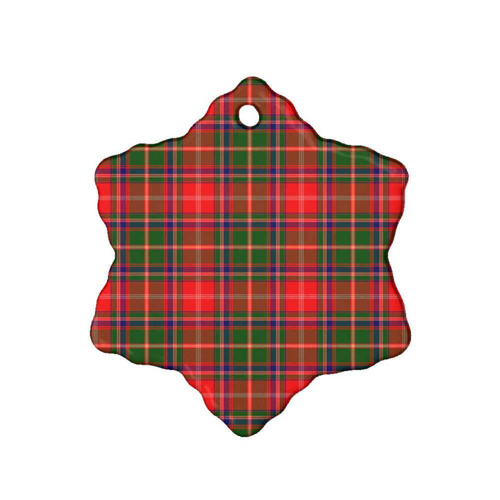Scottish Somerville Modern Clan Tartan Ceramic Ornament Snow Flake Shape Tartan Plaid