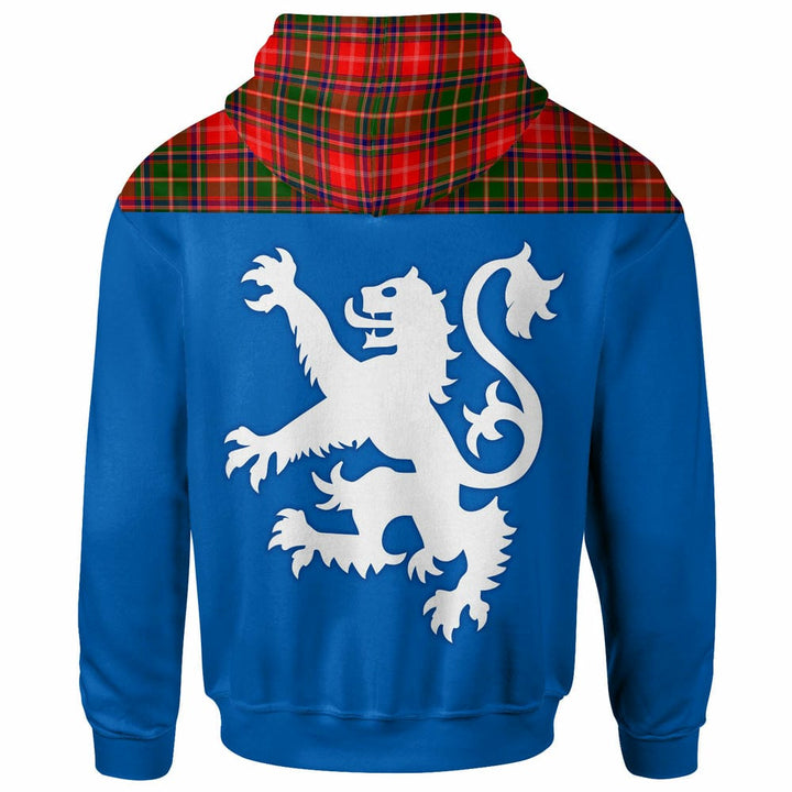 Scottish Somerville Modern Clan Tartan Hoodie - Lion Rampant of Scotland With Flag back Side Tartan Plaid