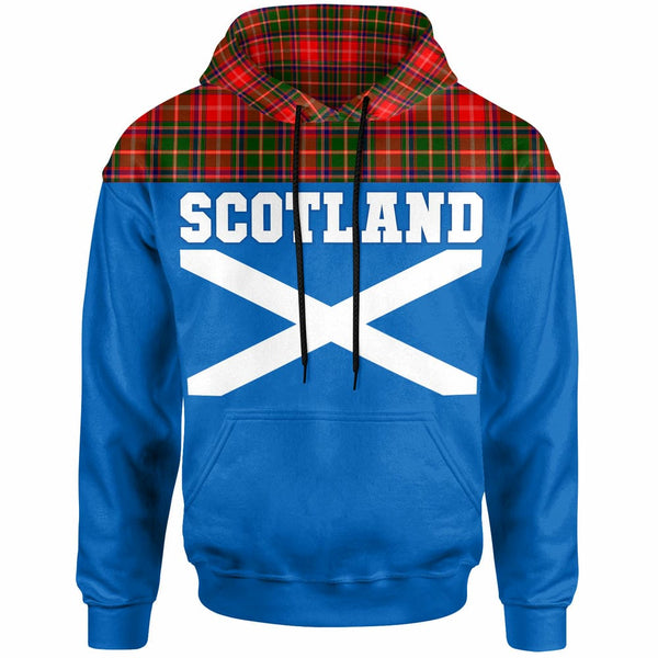 Scottish Somerville Modern Clan Tartan Hoodie - Lion Rampant of Scotland With Flag Front Side Tartan Plaid