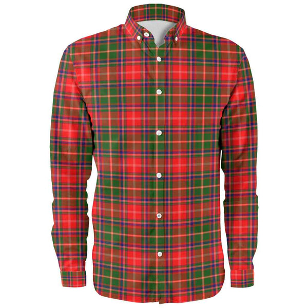Scottish Somerville Modern Clan Tartan Long Sleeve Shirt Front Side Tartan Plaid