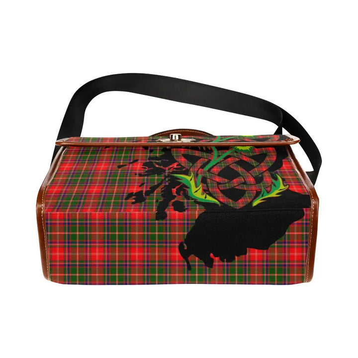 Scottish Somerville Modern Clan Tartan Waterproof Canvas Bag With Thistle Tartan Plaid 5