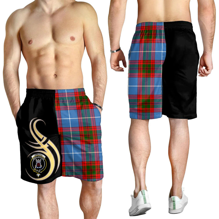Scottish Spalding Clan Crest Tartan Believe in Me Men's Shorts