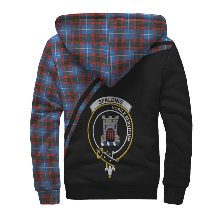 Scottish Spalding Clan Crest Tartan Curve Sherpa Hoodie