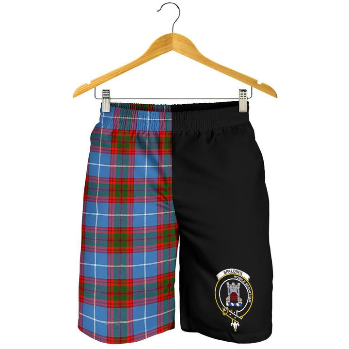 Scottish Spalding Clan Crest Tartan Half of Me Men's Shorts