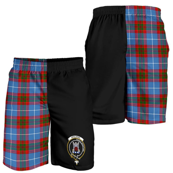 Scottish Spalding Clan Crest Tartan Half of Me Men's Shorts