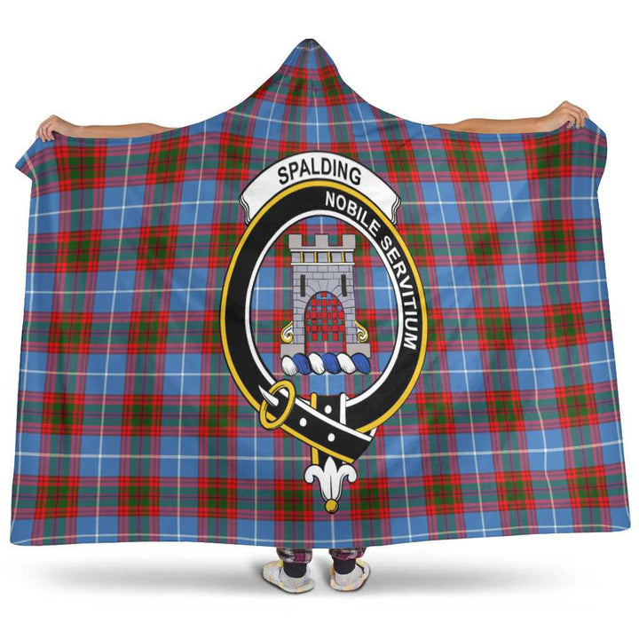 Scottish Spalding Clan Crest Tartan Hooded Blanket Tartan Plaid 1