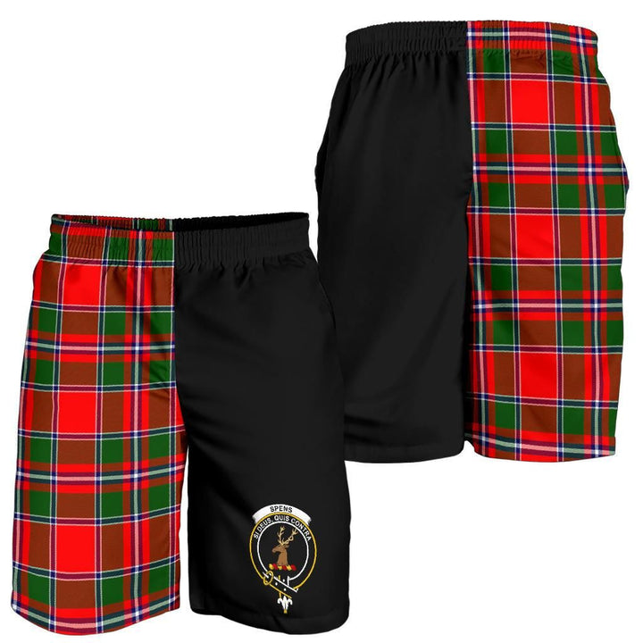 Scottish Spens Clan Crest Tartan Half of Me Men's Shorts