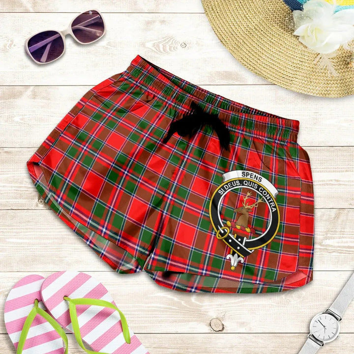 Scottish Spens Modern Clan Crest Tartan Women Shorts