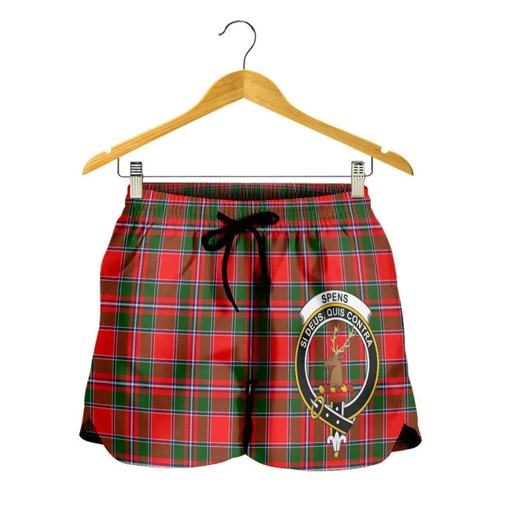Scottish Spens Modern Clan Crest Tartan Women Shorts