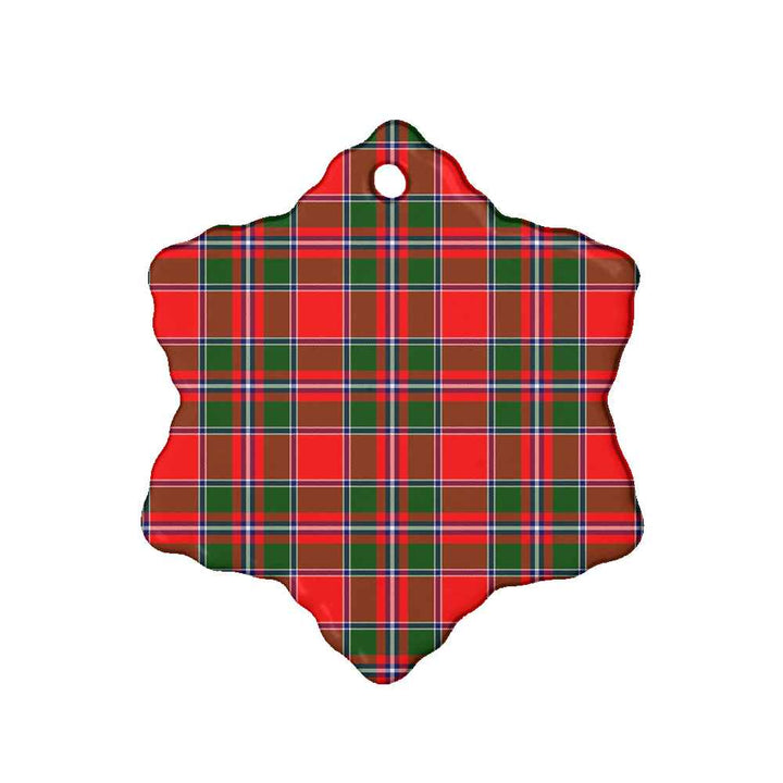 Scottish Spens Modern Clan Tartan Ceramic Ornament Snow Flake Shape Tartan Plaid