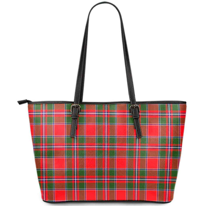 Scottish Spens Modern Clan Tartan Leather Tote Tartan Plaid