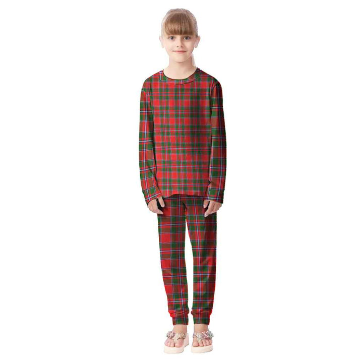 Scottish Spens Modern Clan Tartan Pajama Set Kid Front Side Tartan Plaid